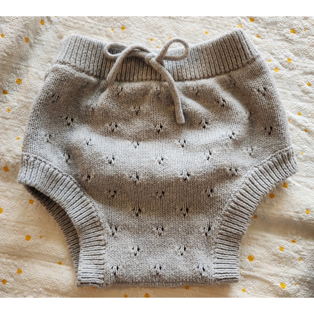 JAMIE KAY‎ COTTON KNIT OAT MARL BLOOMERS Gray Size 1Y - D4